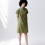Mock Neck Shoulder Zip Dress