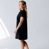 Mock Neck Shoulder Zip Dress