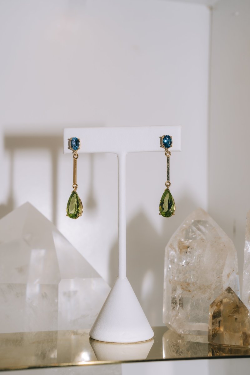 Montana Sapphire & Peridot EarringsWaterlight Jewelry Coearring