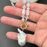 Moonstone, Blue Topaz & Fireball Pearl NecklaceBeth ZinkNECKLACES