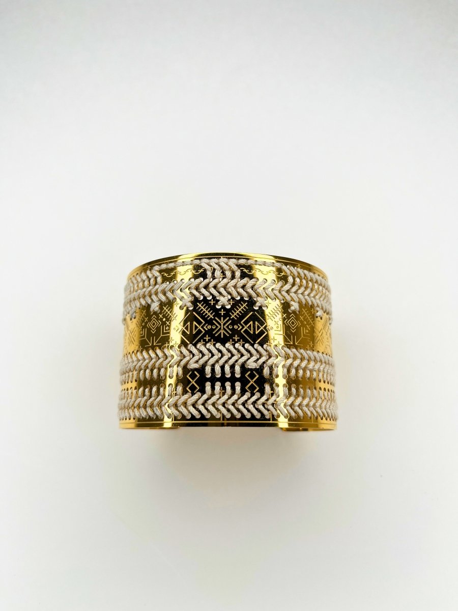 Mosaic Cuff Bracelet – with White - Handcrafted in ItalyL'EightBRACELET