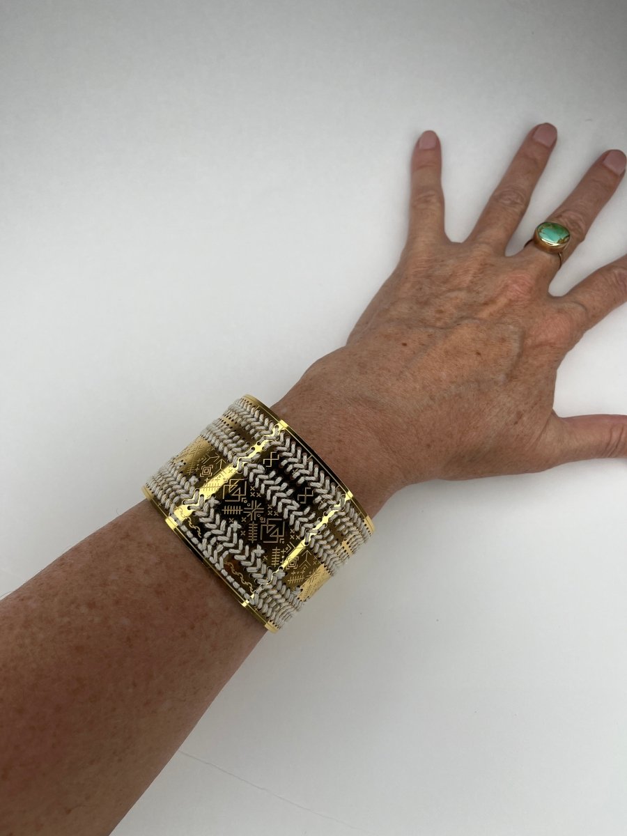 Mosaic Cuff Bracelet – with White - Handcrafted in ItalyL'EightBRACELET