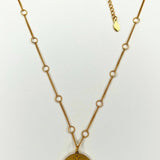 Mosaic Heart Pendant Necklace – Hand - EmbroideredL'EightNECKLACES