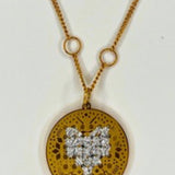 Mosaic Heart Pendant Necklace – Hand - EmbroideredL'EightNECKLACES