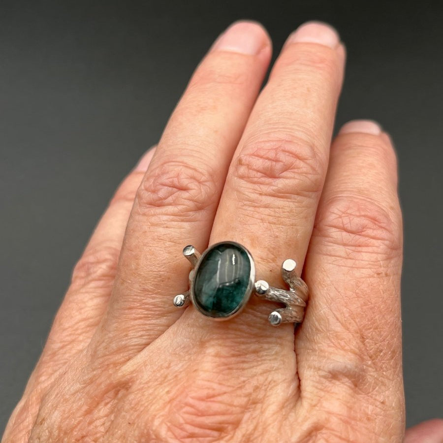 Moss Kyanite in Silver RingBORARINGS