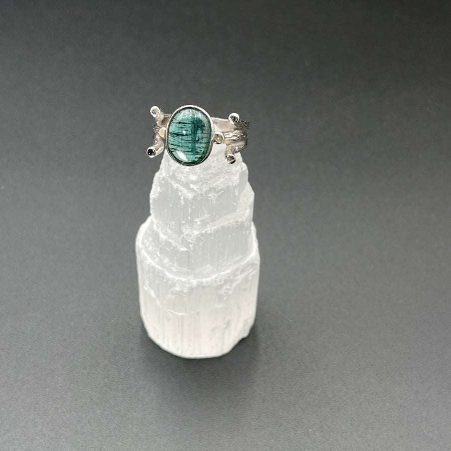 Moss Kyanite in Silver RingBORARINGS