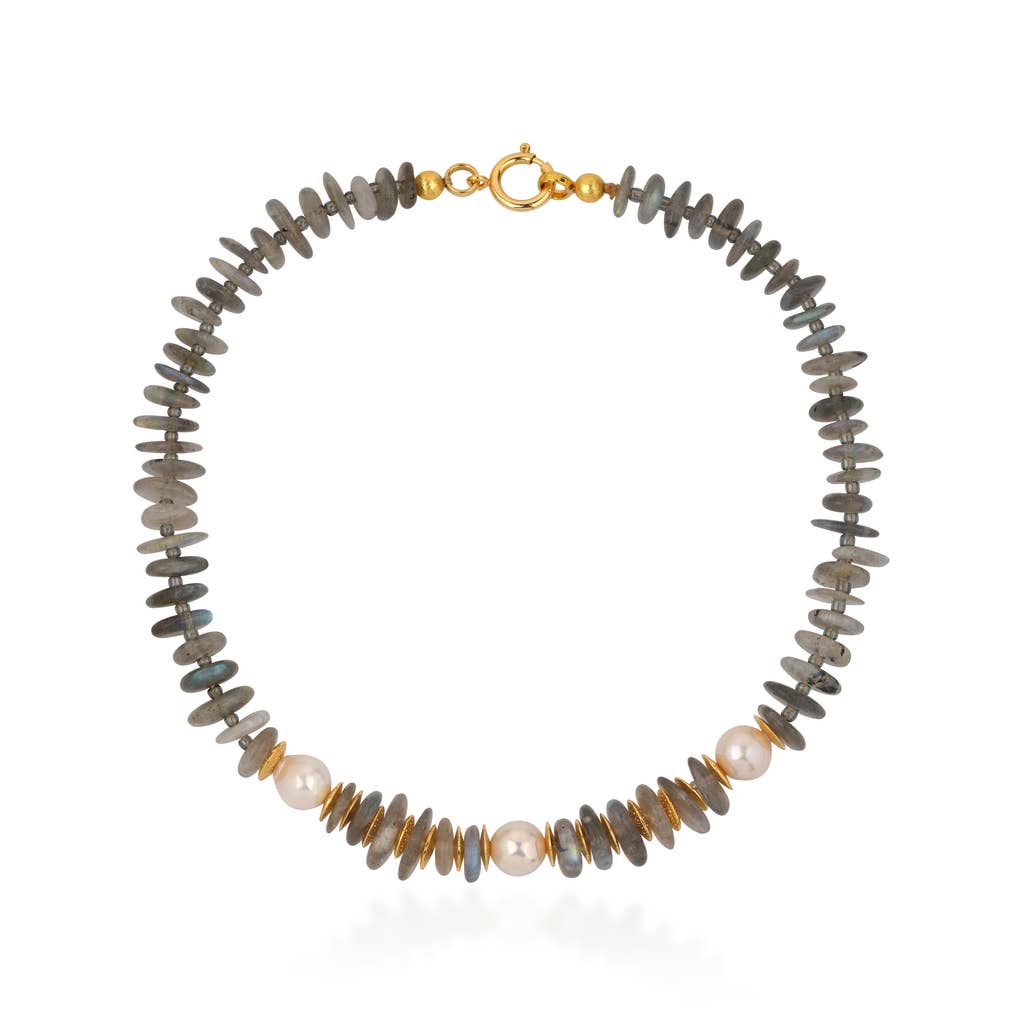 Muse Necklace of Labradorite and PearlChakarr JewelryNECKLACES