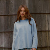 Nantucket Boxy Recycled Cashmere Sweater - Ice BlueAnd For GoodShirts & Tops