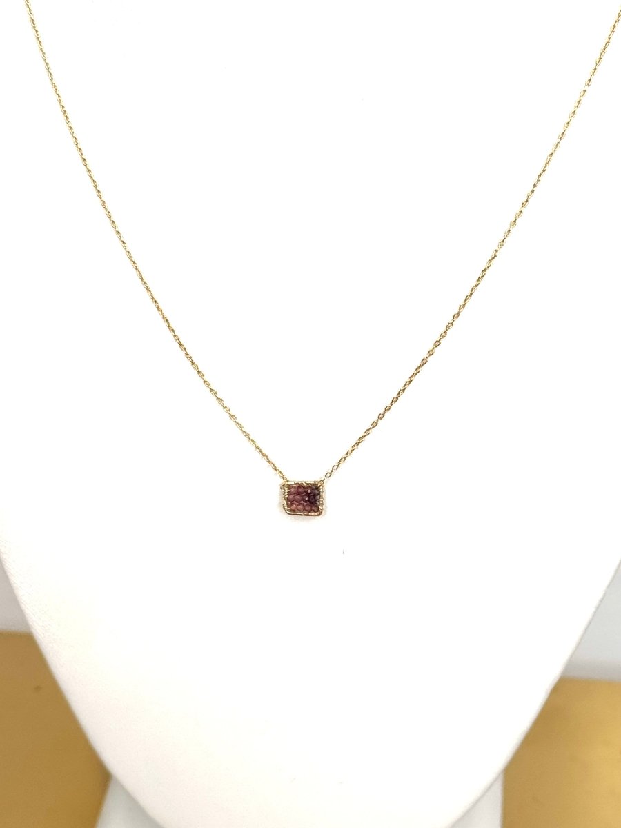 Natural Shaded Red Sapphire Cluster NecklaceMichelle PresslerNECKLACES