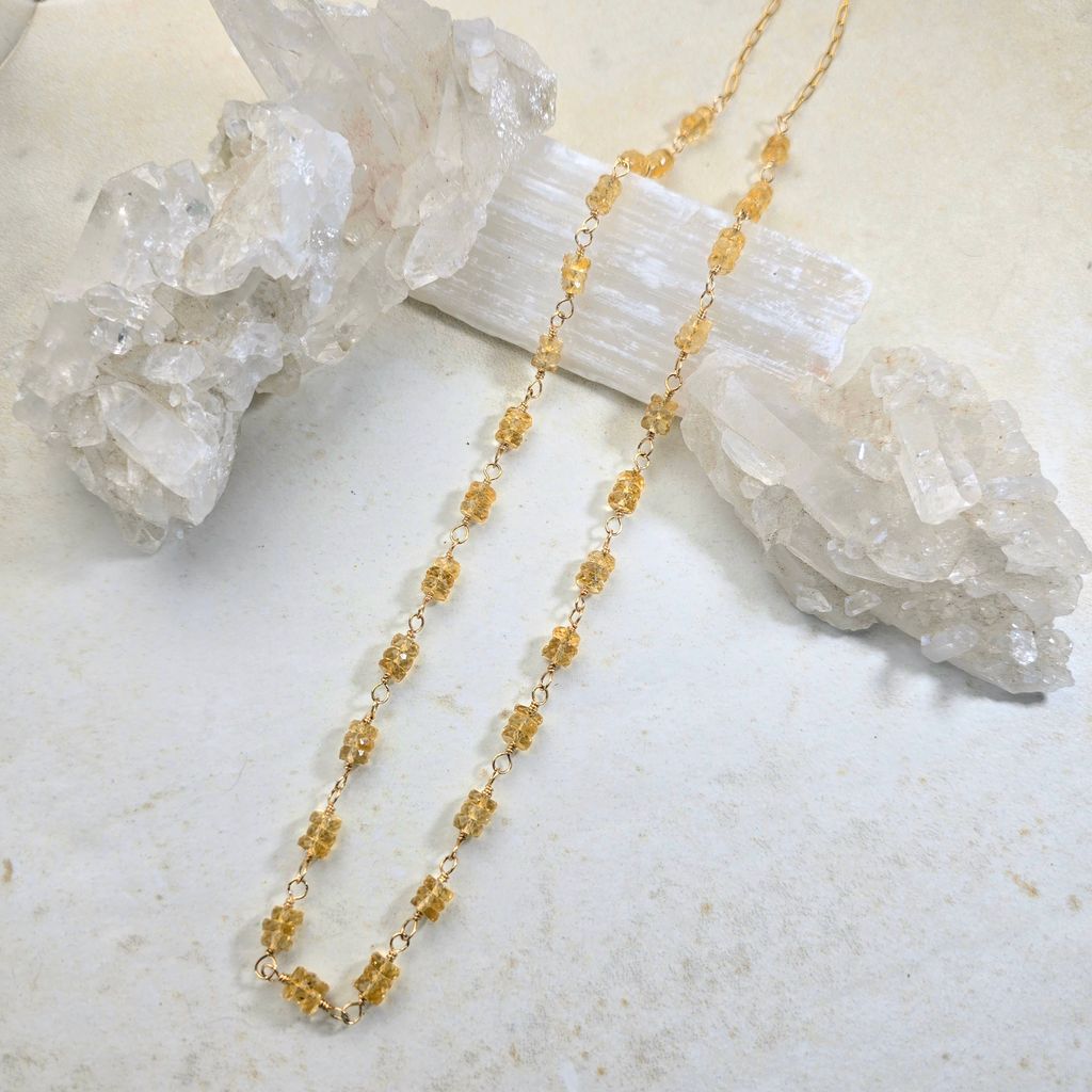 Necklace Of Rondelle Citrine Stones 1584James & JezebelleNECKLACES