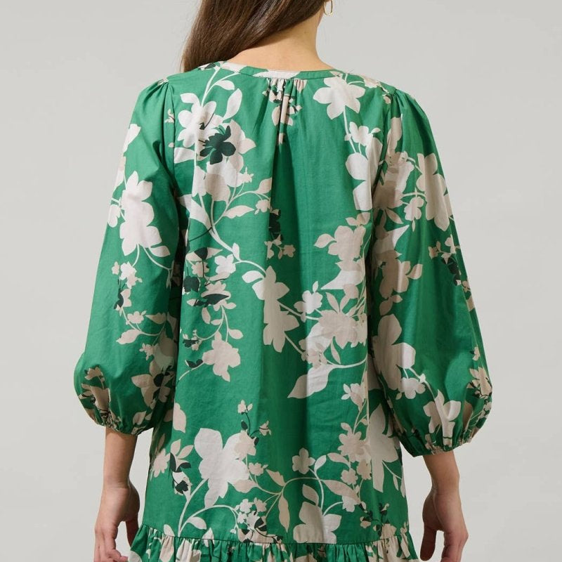 Nora Floral Whine Shift Mini DressSugarlipsDRESS