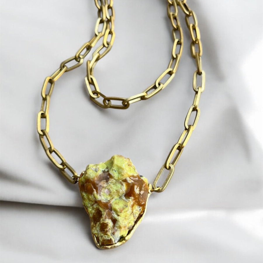 Opal Verde Crystal in Bronze NecklaceMolaNECKLACES