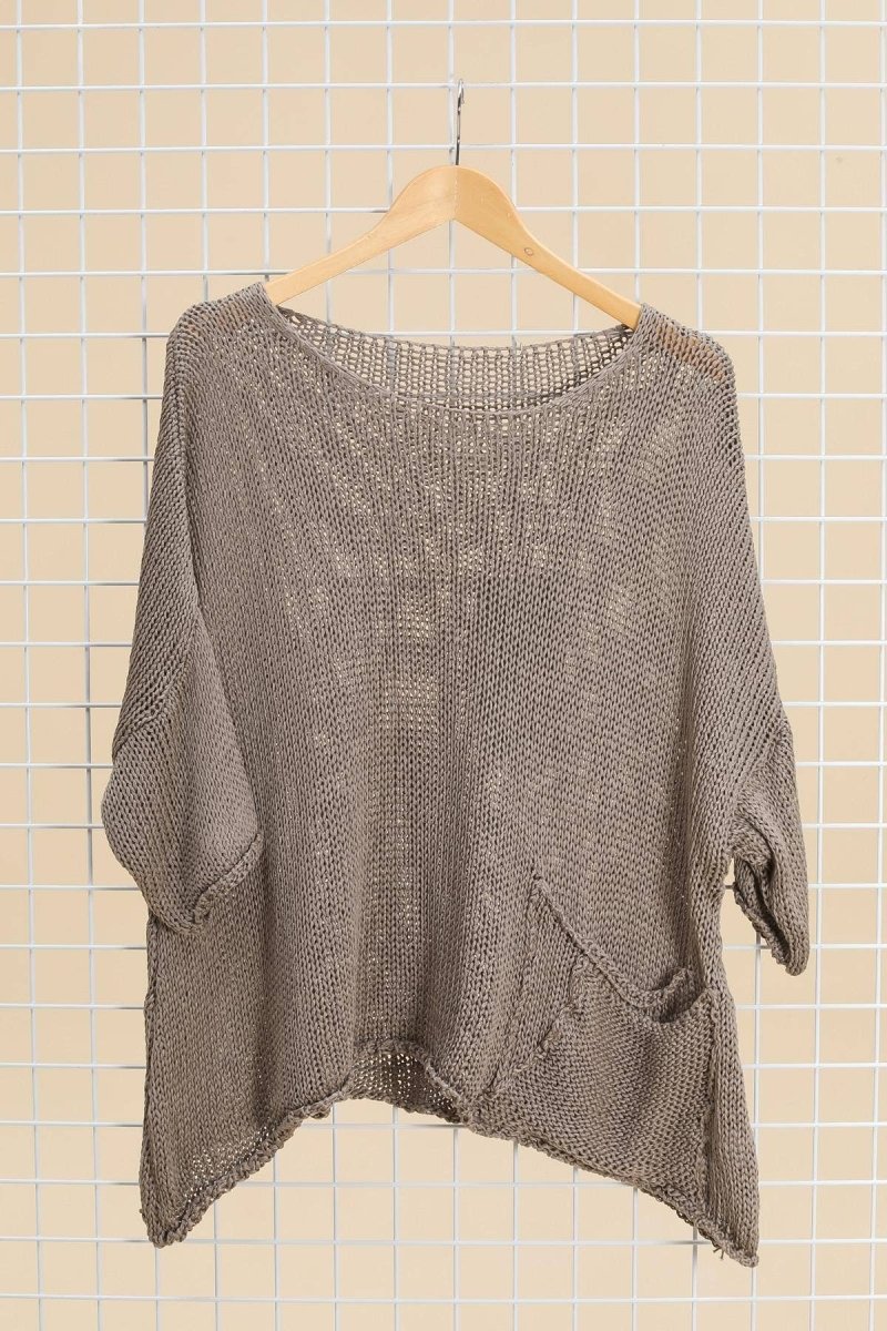 Oversized cotton sweater with accent pocket: two colorsla maison des fibres naturellesTOPS
