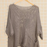 Oversized cotton sweater with accent pocket: two colorsla maison des fibres naturellesTOPS