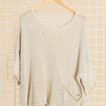 Oversized cotton sweater with accent pocket: two colorsla maison des fibres naturellesTOPS