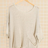 Oversized cotton sweater with accent pocket: two colorsla maison des fibres naturellesTOPS