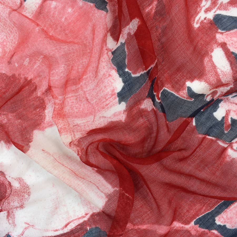 Oversized Wool Scarf: Red/GrayDupatta DesignsSCARVES