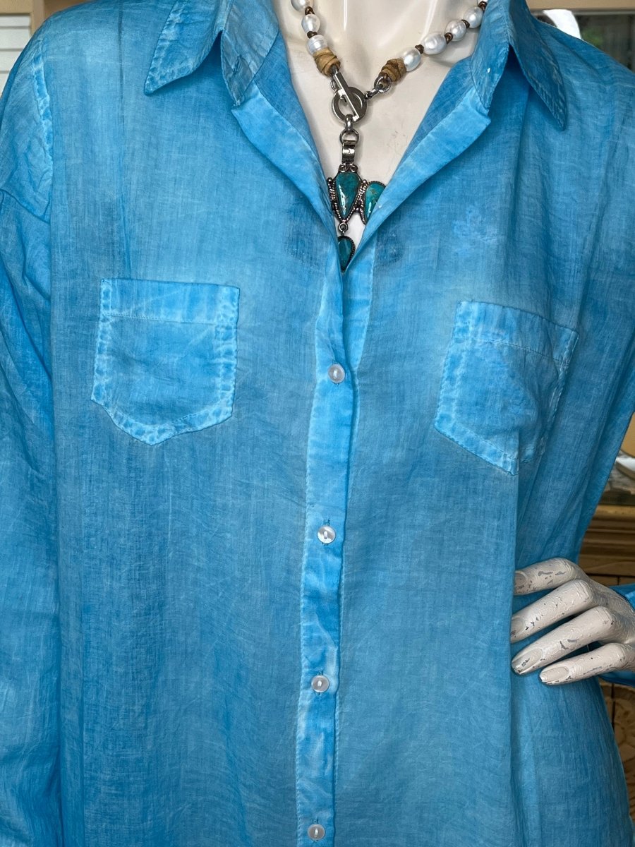 Overwashed Shirt Dress "Marine Blue"Terre RougeDRESS