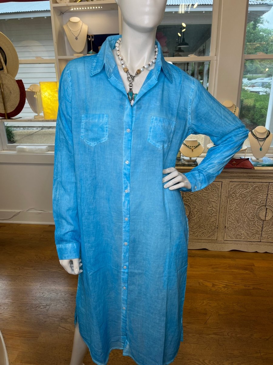 Overwashed Shirt Dress "Marine Blue"Terre RougeDRESS