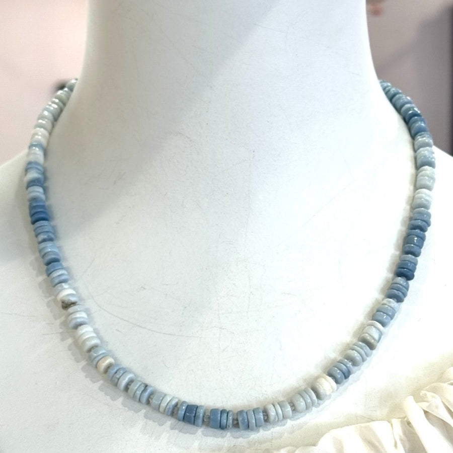 Pale Blue Opal Heishi Short NecklaceBeth ZinkNECKLACES