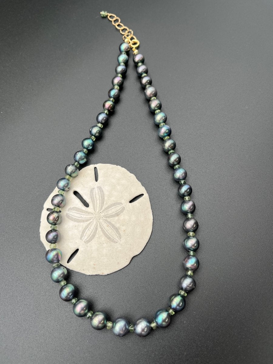 Peacock Freshwater Pearl & Apatite NecklaceBeth ZinkNECKLACES