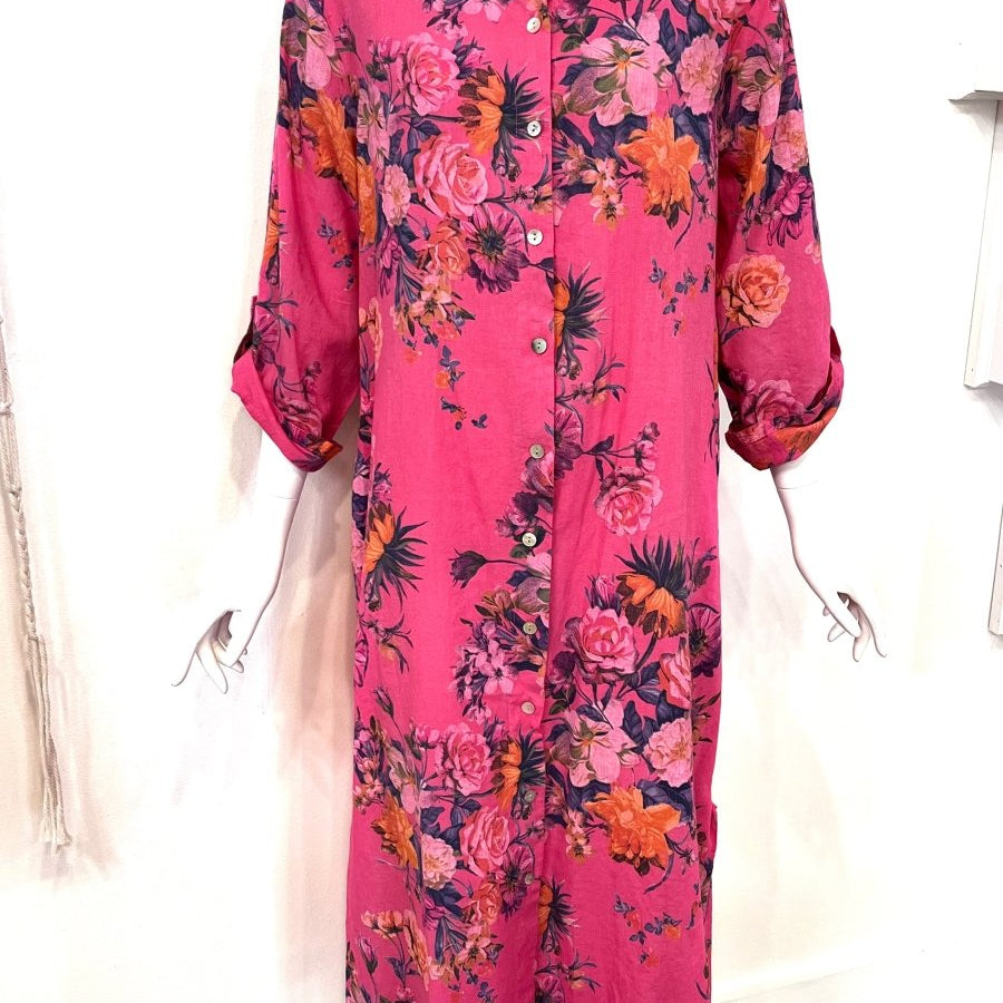 Pink Linen Shirt Dressla maison des fibres naturellesDRESS