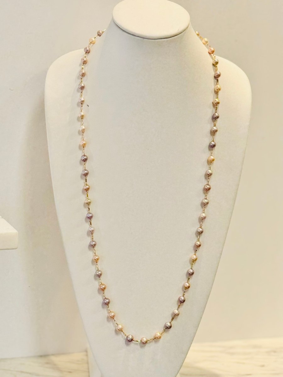 Pink, Peach, Mauve Freshwater Pearl Long NecklaceBeth ZinkNECKLACES