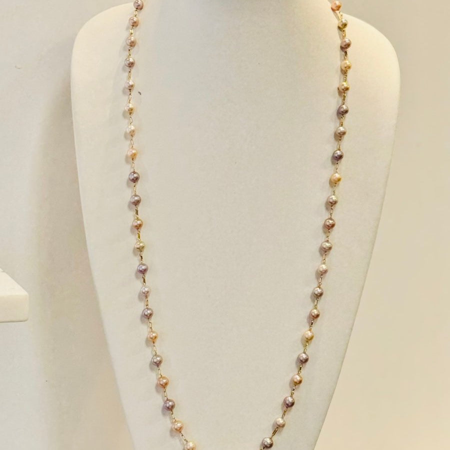 Pink, Peach, Mauve Freshwater Pearl Long NecklaceBeth ZinkNECKLACES