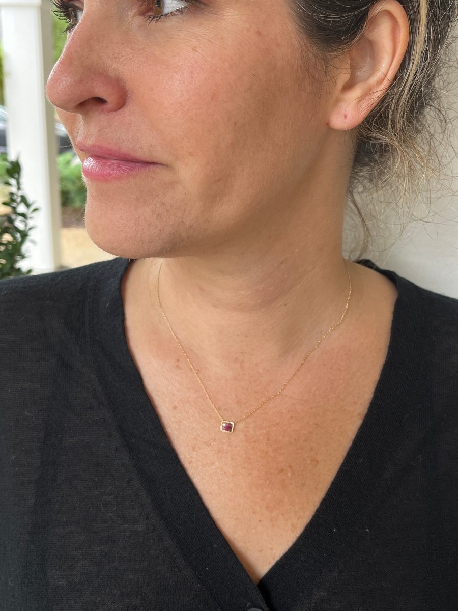 Pink Sapphire, Ruby, Rhodalite, & Pearl NecklaceMichelle PresslerNECKLACES