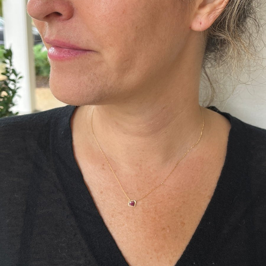 Pink Sapphire, Ruby, Rhodalite, & Pearl NecklaceMichelle PresslerNECKLACES