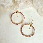 Pink Tourmaline - Wrapped Hoops 1560James & JezebelleEARRINGS