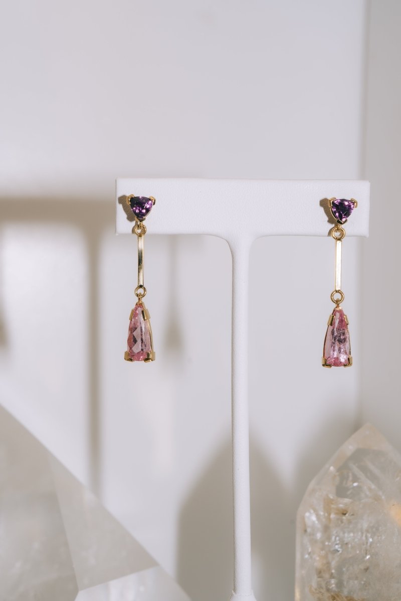 Purple Garnet & Pink Tourmaline EarringsWaterlight Jewelry Coearring