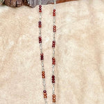 Red Onyx Teardrop With Peridot Center Short NecklaceBeth ZinkNECKLACES