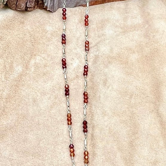 Red Onyx Teardrop With Peridot Center Short NecklaceBeth ZinkNECKLACES
