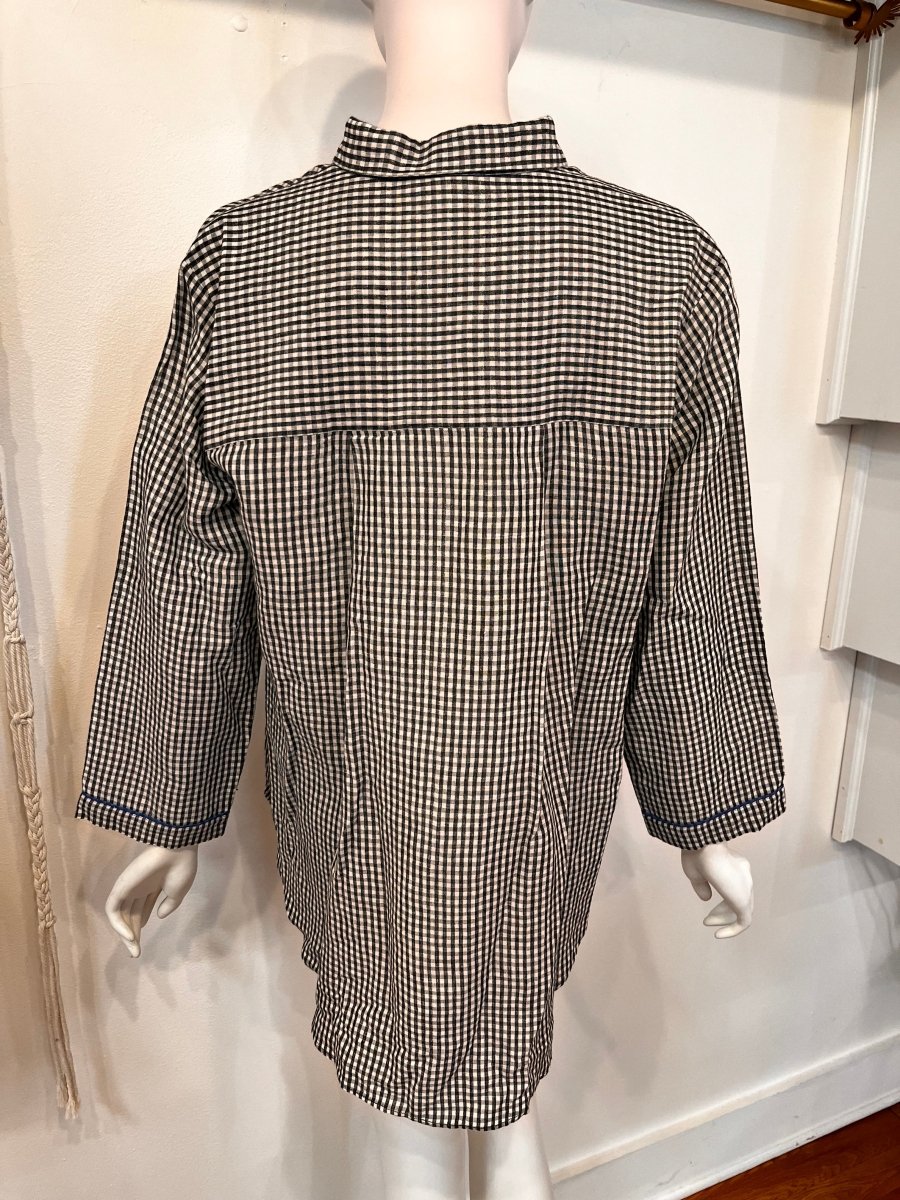 Redeux: Black and White Checkered Button Down BlouseZiabird Private Labelblouse