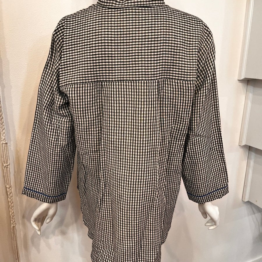Redeux: Black and White Checkered Button Down BlouseZiabird Private Labelblouse