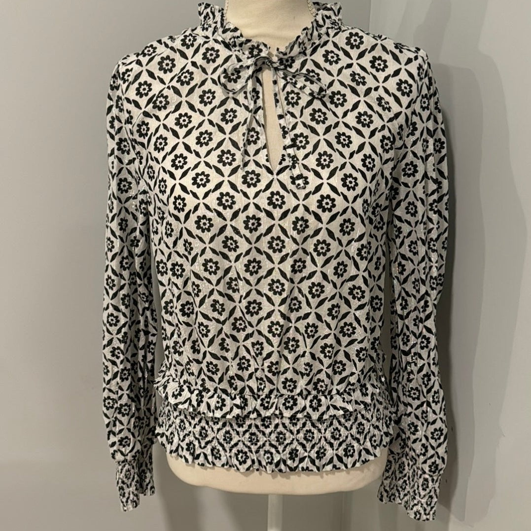 Redeux: Black and White Top with MetallicRedeuxblouse