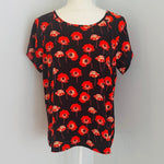 Redeux: Black Top with RosesRedeuxblouse