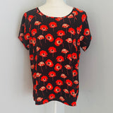 Redeux: Black Top with RosesRedeuxblouse