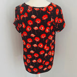Redeux: Black Top with RosesRedeuxblouse
