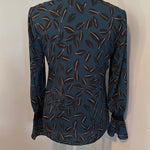 Redeux: Green and Black Top with Leaf DesignRedeuxblouse