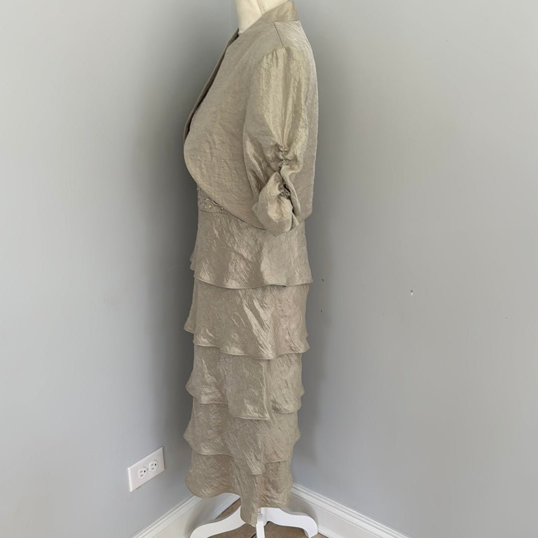 Redeux: Tan Ruffled Dress with JacketRedeuxDRESS