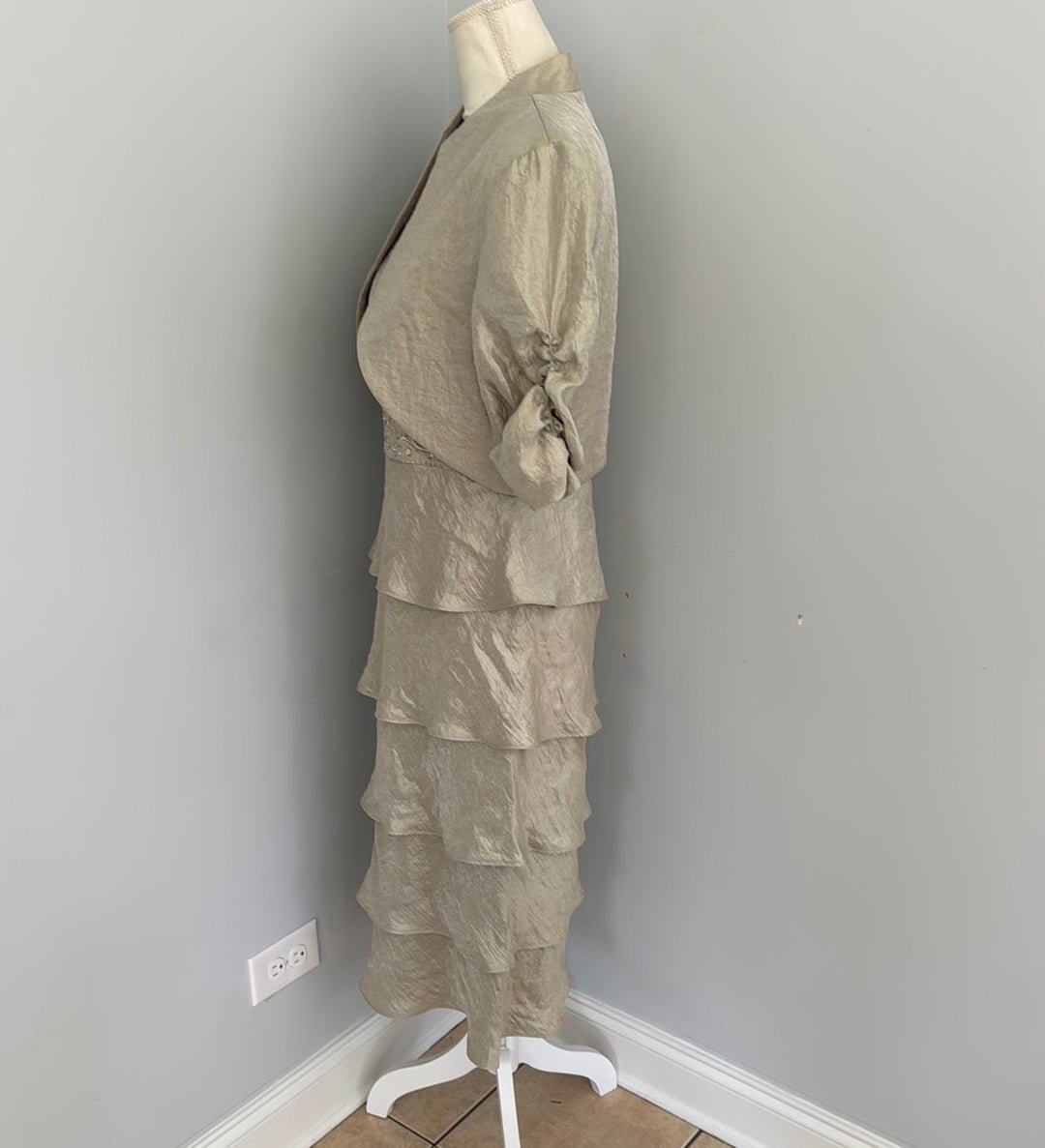 Redeux: Tan Ruffled Dress with JacketRedeuxDRESS