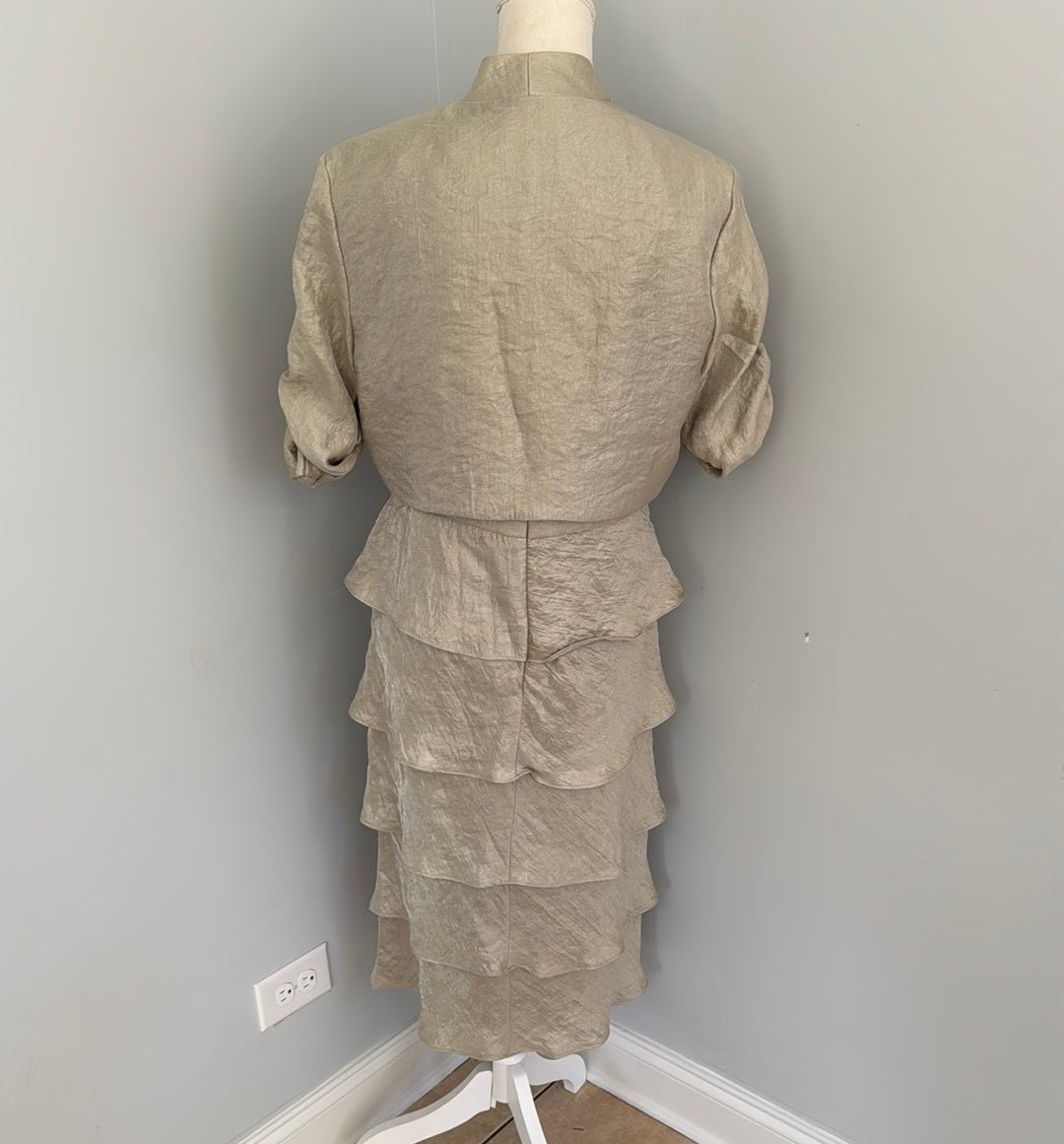 Redeux: Tan Ruffled Dress with JacketRedeuxDRESS