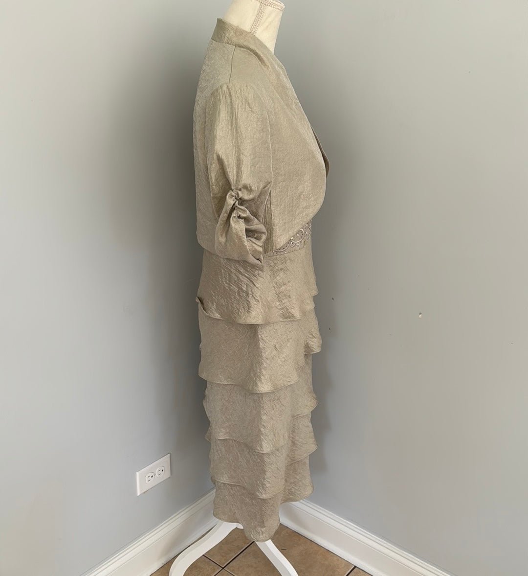 Redeux: Tan Ruffled Dress with JacketRedeuxDRESS
