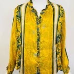 Redeux: Vibrant Yellow and Green Blouse by Johnny WasZiabird Private Labelblouse