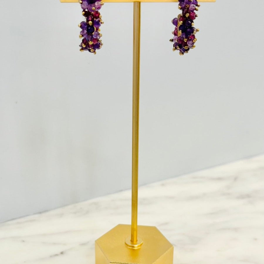 Redeux:Amethyst Fuss Hoop EarringsRedeuxEARRINGS