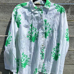 Relaxed Boyfriend Shirt - Cameo Floral Kelly GreenAnd For GoodShirts & Tops