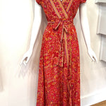 Repurposed Sari Wrap Dress w/ Cap SleeveBaizaarDRESS