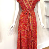 Repurposed Sari Wrap Dress w/ Cap SleeveBaizaarDRESS